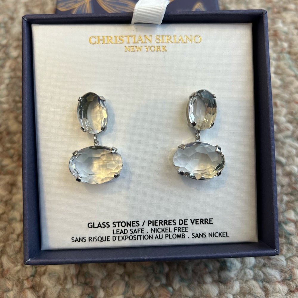Christian Siriano Glass Stone Earrings